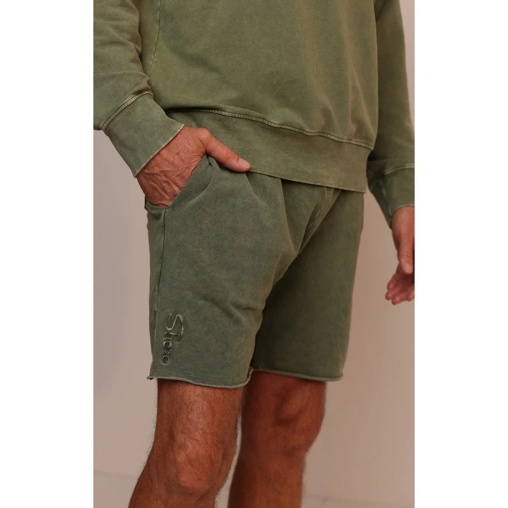 Shore San Diego Shorts Drawstring Lounge Beach In Olive Green Size M Casual